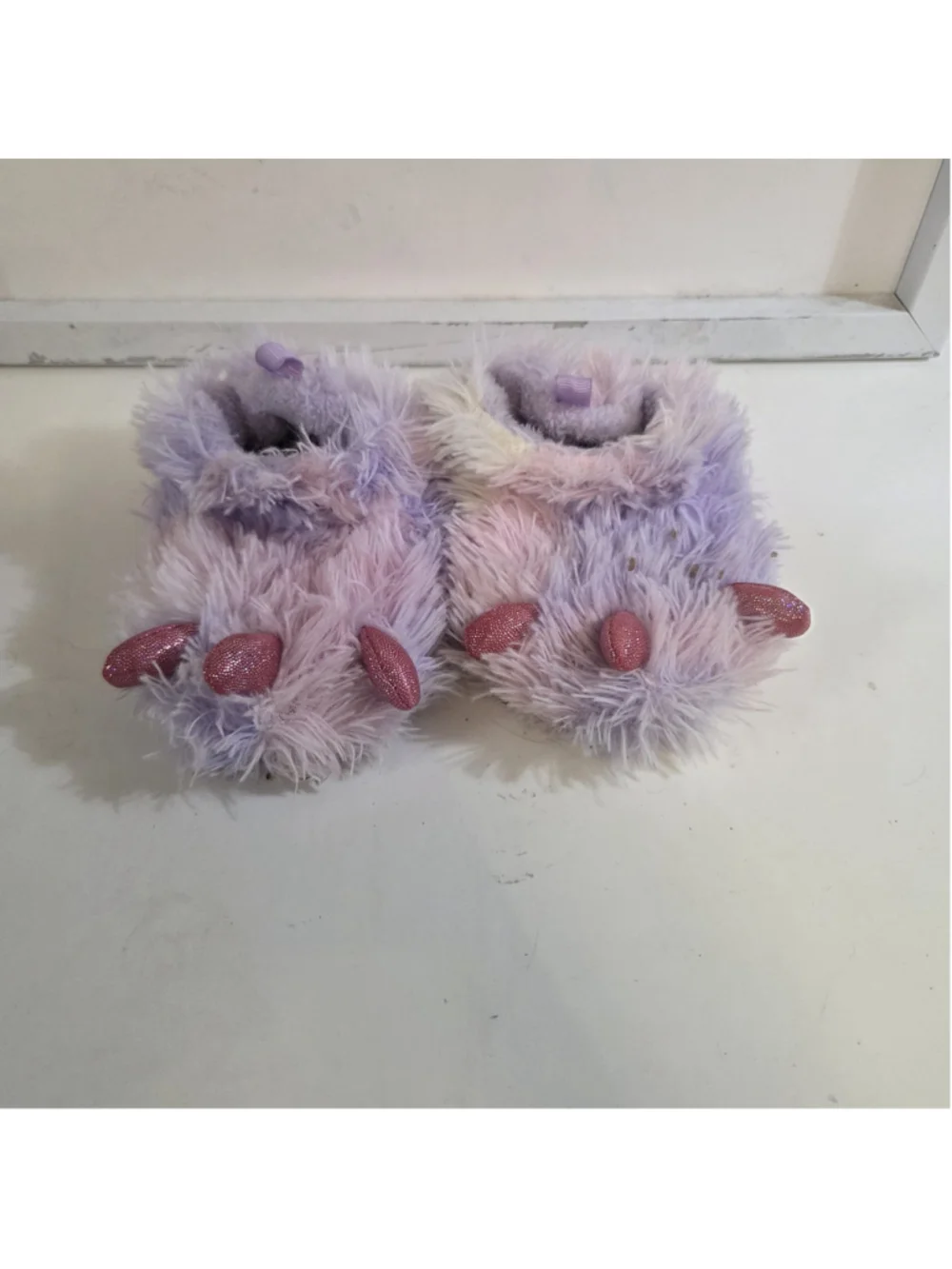 Wonder Nation Baby Girl Monster Slippers Purple Pink Size 5
